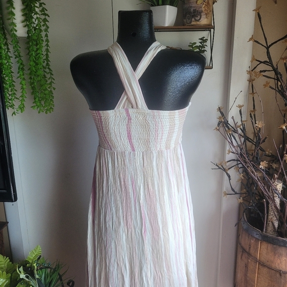 Fate Cream and Pink Striped Maxi Dress XS - Picture 7 of 7